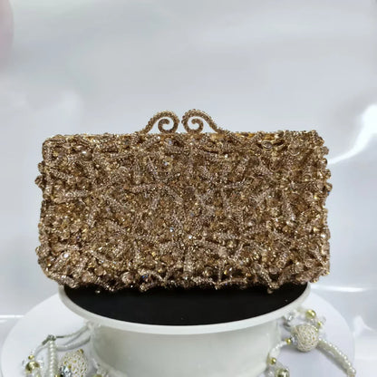 New Rhinestone Clutch Purse Women Elegant Wedding Party Bride Bag Prom Evening Handbag Sparkly Crystal Diamond Birthday Gift
