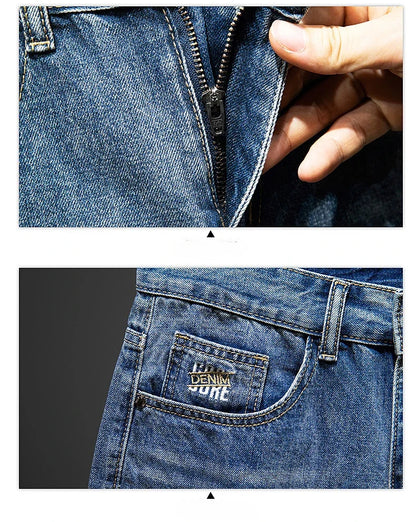 2024 New in Vintage Men's Denim Shorts Fashion Straight Bermuda Jeans Slim Soft Casual Short Pants Male Streetwear