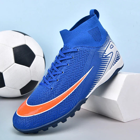 High Top Men Soccer Shoes Professional Football Boots Breathable Wear Resistant Training Match Sneakers Non Slip for Adult Sport