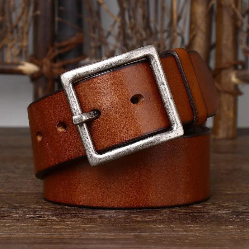 4.3CM Thickening Pure Cowhide High Quality Genuine Leather Belts for Men Brand Strap Male Copper Buckle Jeans Cowboy luxury