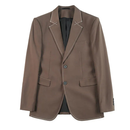 High Quality Line design Luxury Men's Suit Coats Fashion Business Casual Two Buttons Formal Social Wedding Party Suit Jacket
