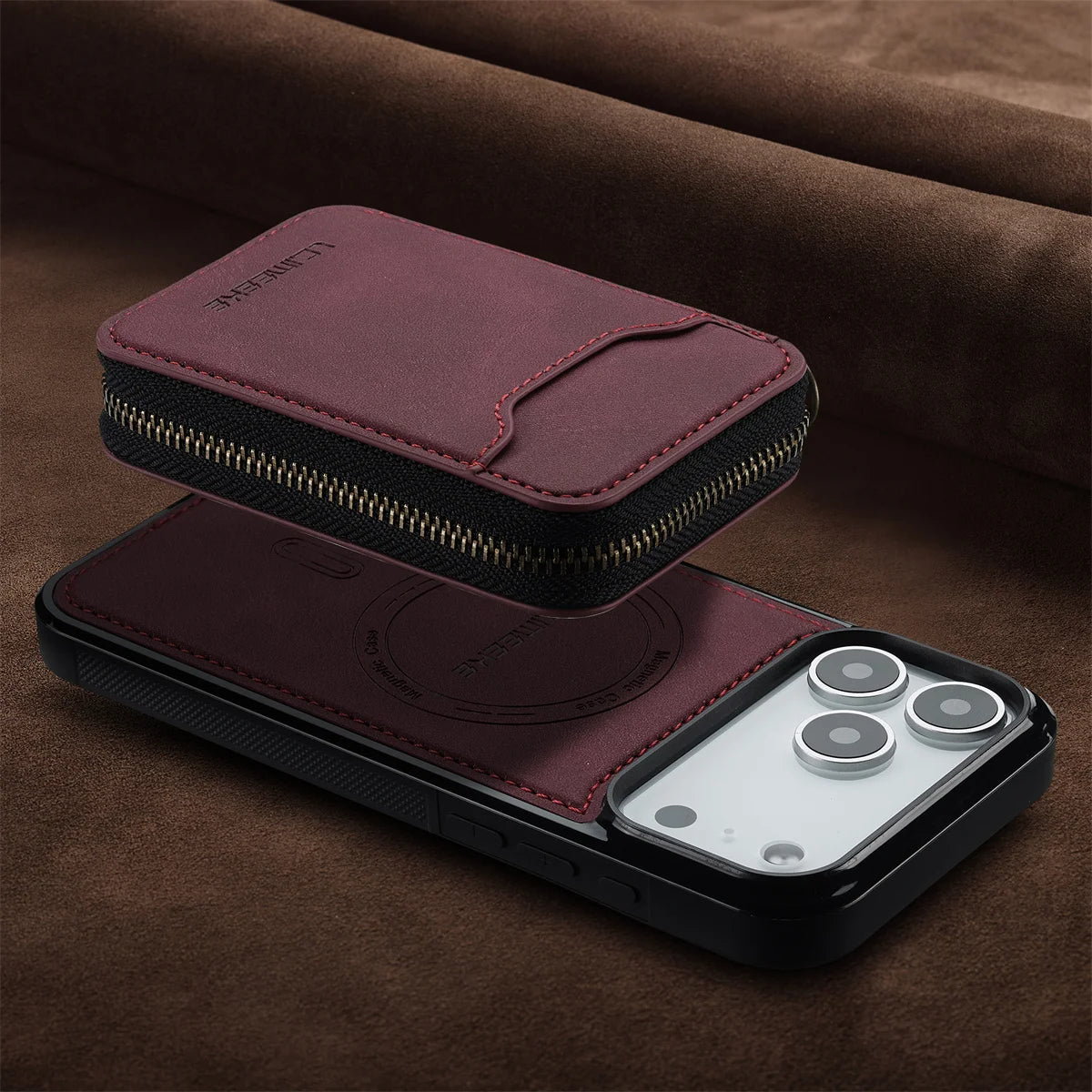 Detachable Magnetic Wallet Leather Phone Case for IPhone 17 Pro Max Air 16 Plus 15 14 13 12 11 Pro 16E Anti-Theft Brush Cover