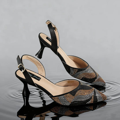 Festive Elegance Spot Goods Dazzling Heels and Chic Long Bag Clutch Perfect Combination Of Shoes And Bag for Special Occasions