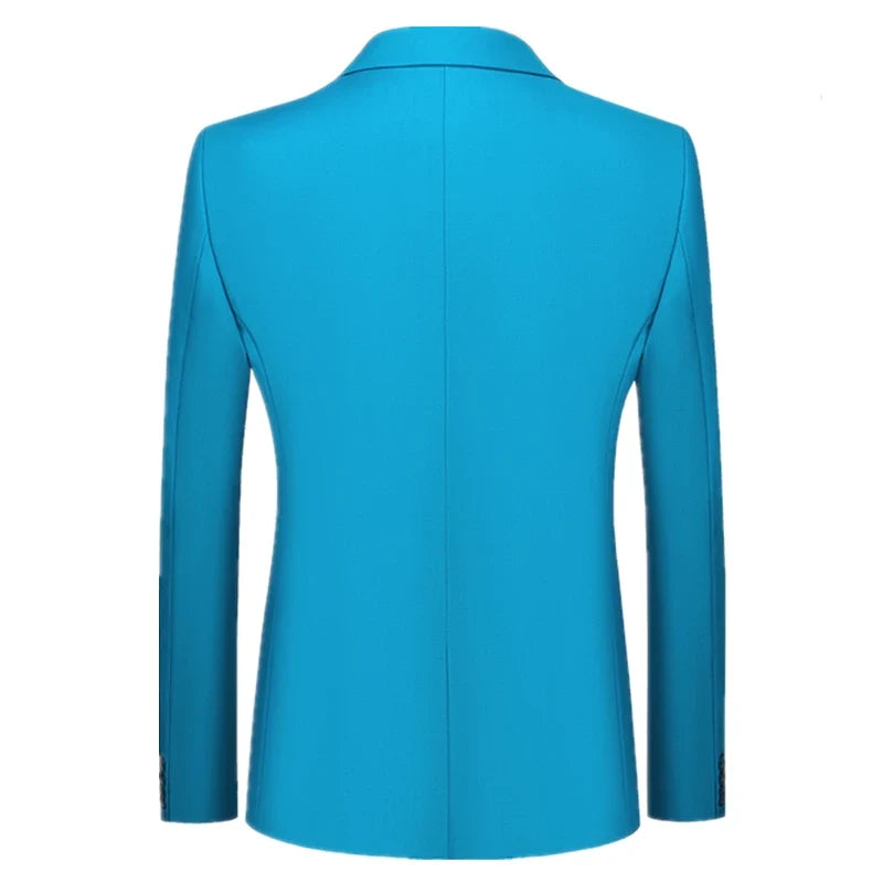 2026 New Men's Green Suit Jacket, Two Button V-Neck Coat, Wedding Party Formal Dress Tops Blue Red Yellow Green Blazers