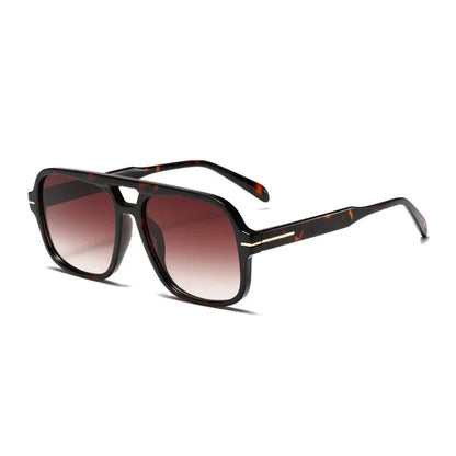 Double Bridge Square Aviator Sunglasses - UV400 Vintage Pilot Style, Retro Classic Sun Glasses for Men Women Unisex