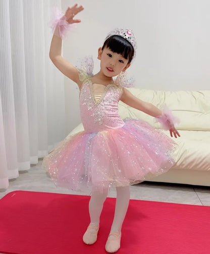 Summer Ballet Dress Girl Dance Costumes Ballet Leotards Casual Kids Dresses Tutu Ballerine Girls Clothes Vestidos Children's Day