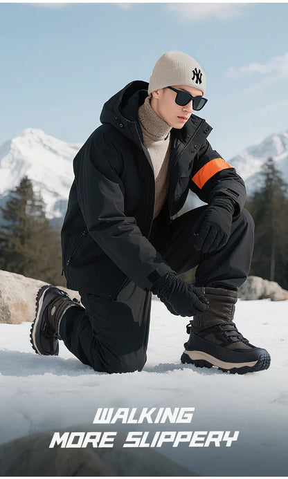 Men's Winter Boots 2026 New Snow Boots Thickened Warm Boots Waterproof Non-Slip Winter Shoes Thick Sole Cold-Proof Shoes