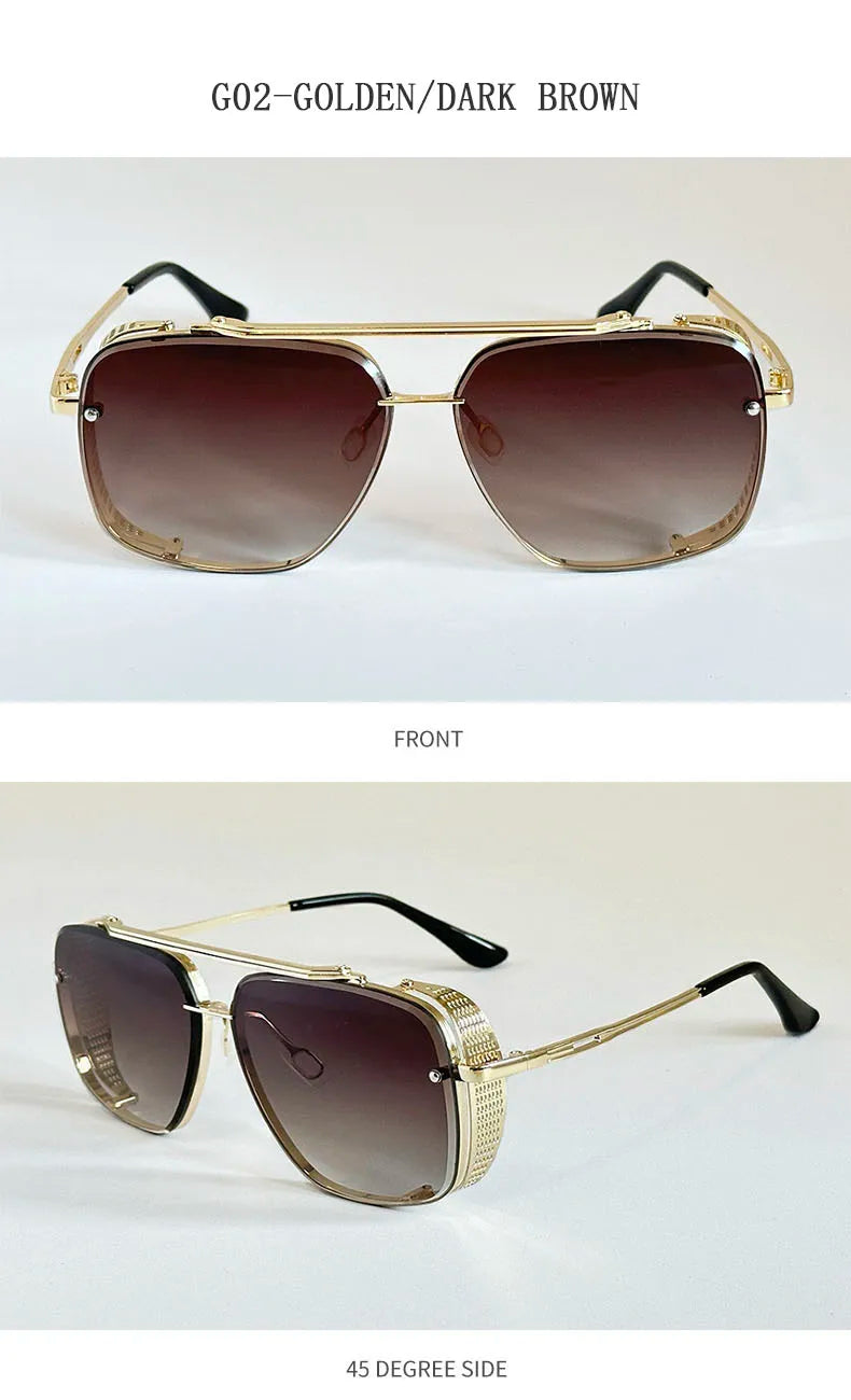 2025 Steampunk Sunglass Men Vintage Square Sunglasses Women Trendy Retro Punk Fashion Glasses Gafas De Sol Hombre Luxe Zonnebril