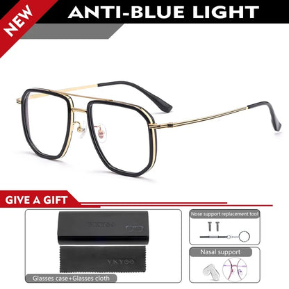Fashion New Business Men's Large-rimmed Glasses Can Be Customized Prescription Anti-blue Light Glasses Retro Glasses Frame