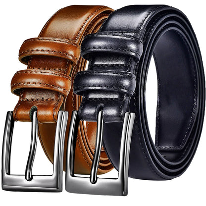 Belt, Men's Leather, Casual Pants, Men's Cowhide, Young People, Simple Denim, Middle-Aged Belt, Young People, Retro Needle Buckl