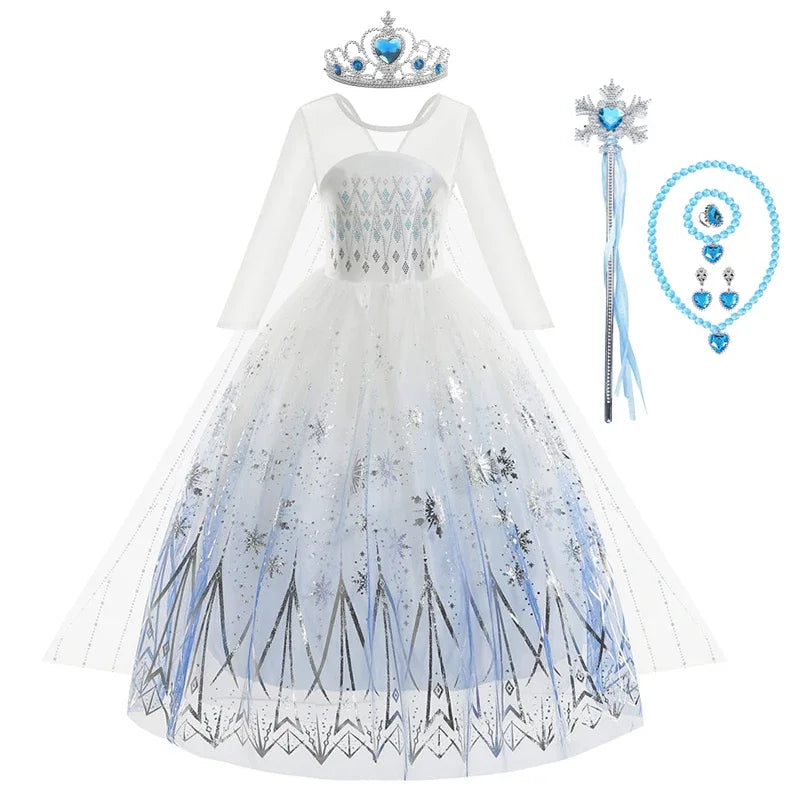Frozen Snow Queen Elsa Anna Dresses for Girls Costumes Kids Cosplay Princess Children Gowns Clothes Party Dresses Outfits