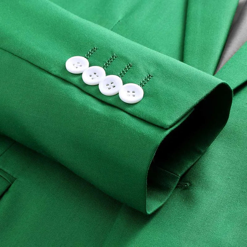 2026 New Men's Suit 3-Piece, Wedding Party Dress Jacket Vest Trousers, Fashion Slim Fit Blazer Waistcoat Pants Red Blue Green