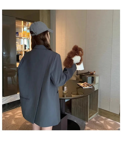 Ladies' Lazy Style Hot Sale Of The Season Early Autumn Korean Version Design Large Slit Small Size Suit Jacket Casual Elegant...