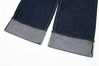 Women's High-Waisted Jeans Slim Trailing Trousers Rolled Leg Denim Pant Fashion Lady High Street Casual Wide-Leg Jeans
