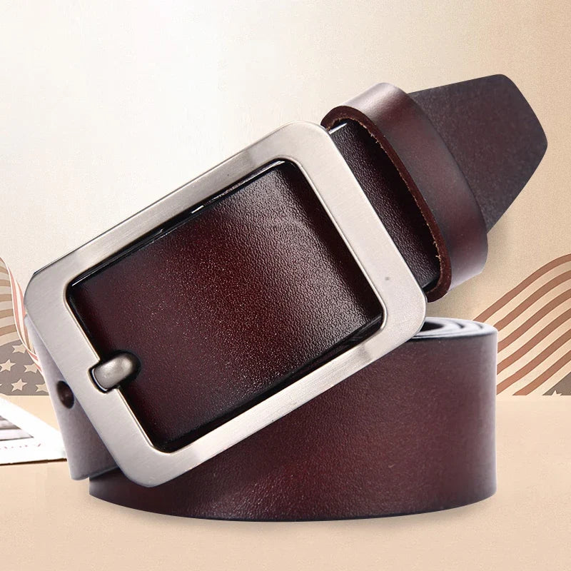 Japanese Style Buckle Simple Men's Belt New Large Size 100-130cm Vintage Needle Buckle High Quality