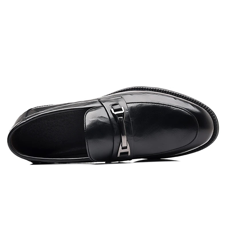 fashionMen's Slip-On Business Loafers High Quality Leather Shoes Gentleman Outdoor Shoes Office Shoes Leisure Ripe-Young