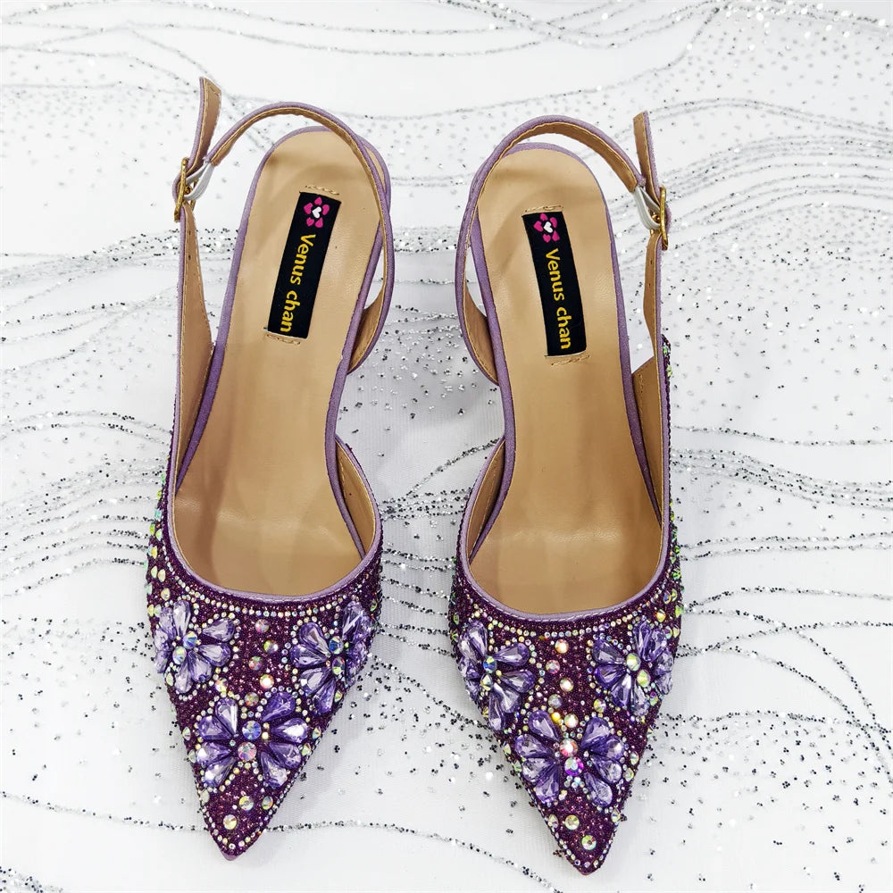 Festive Elegance: Spot Goods Dazzling Heels and Chic Long Bag Clutch Perfect Combination Of Shoes And Bag for Special Occasions
