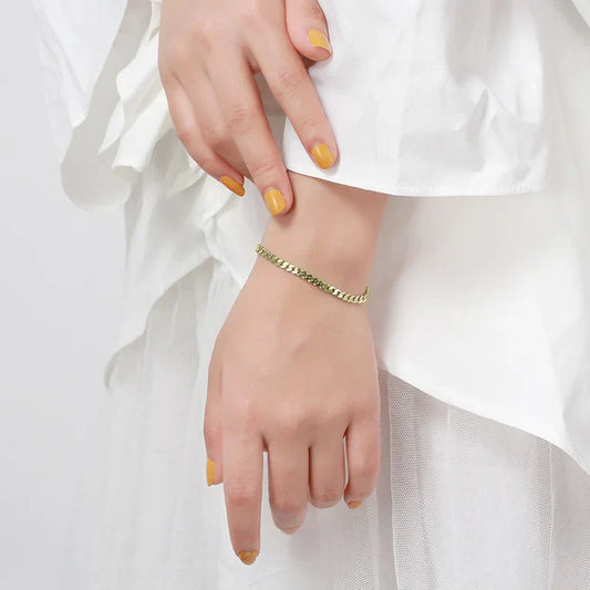 Bracelets femme homme chaîne gourmette cubaine Argent massif 925 Bijoux de luxe à la mode Cadeau de Noël Bijoux de couple SB104