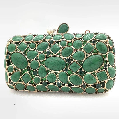 Natural Rhinestone Handmade Clutch Women Wedding Party Cocktail Evening Bag Colorful Diamond Handbag Fashion Yellow Purse