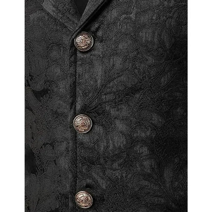 Men Suit Vests Steampunk Gothic Printed Turn Down Collar Waistcoat Male Slim Sleeveless Stage Party Casual Vests