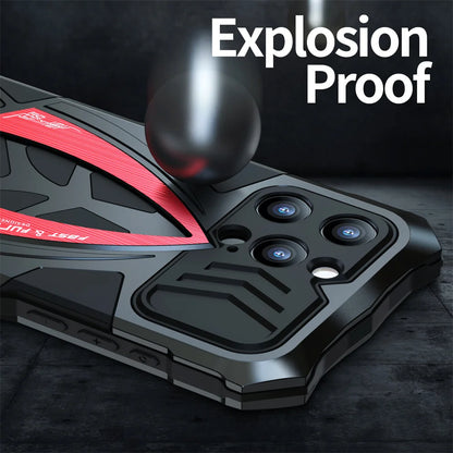 For iPhone 17 Pro Max Luphie Rugged Phone Case Armor Shockproof Metal Funda TPU Shell Bumper Cover Net 120g