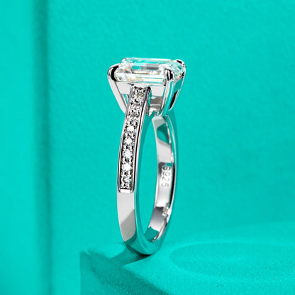 3ct Emerald Cut D Color Moissanite Engagement Ring 18K Gold Plated Classic Wedding Ring Women Jewelry Wholesale
