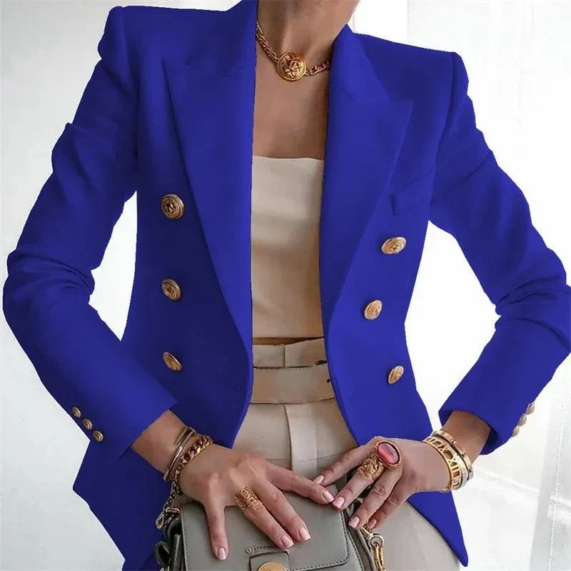 Women's Small Blazer Jacket 2026 Spring Autumn Casual Office Elegant Ladies Suit Coat High-end Double-breasted Lady Outerwear