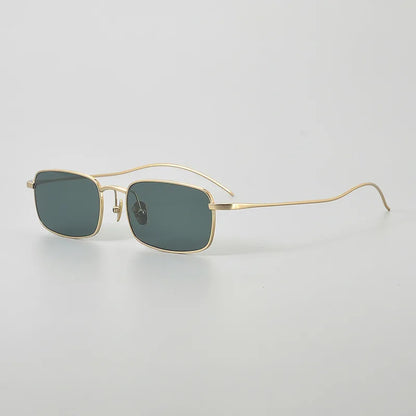 Top Quality Pure Titanium UV400 Protection Small Square Women Sunglasses Brand Ultra-light Rectangular Man Sun Glasses Eyewear