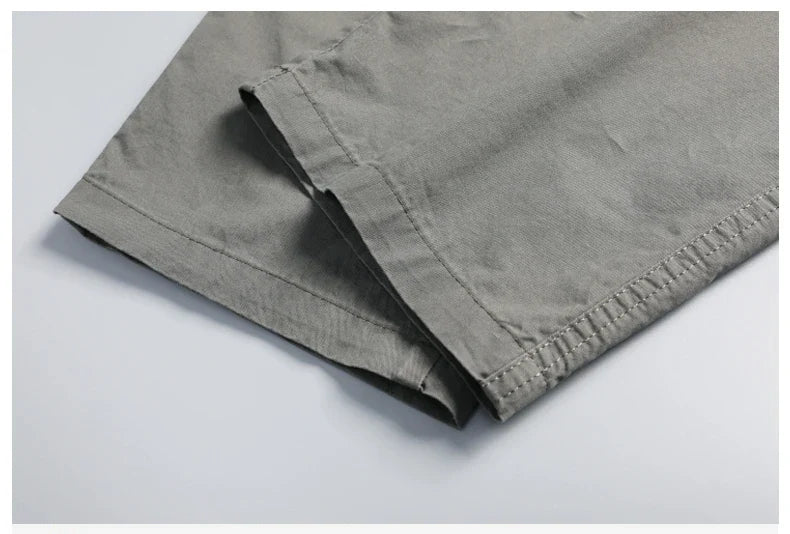 Big Size Men's Cargo Pants Casual Loose Straight Pants Cotton Long Trousers Zipper Pockets Mens Jogger Pants 5XL 6XL