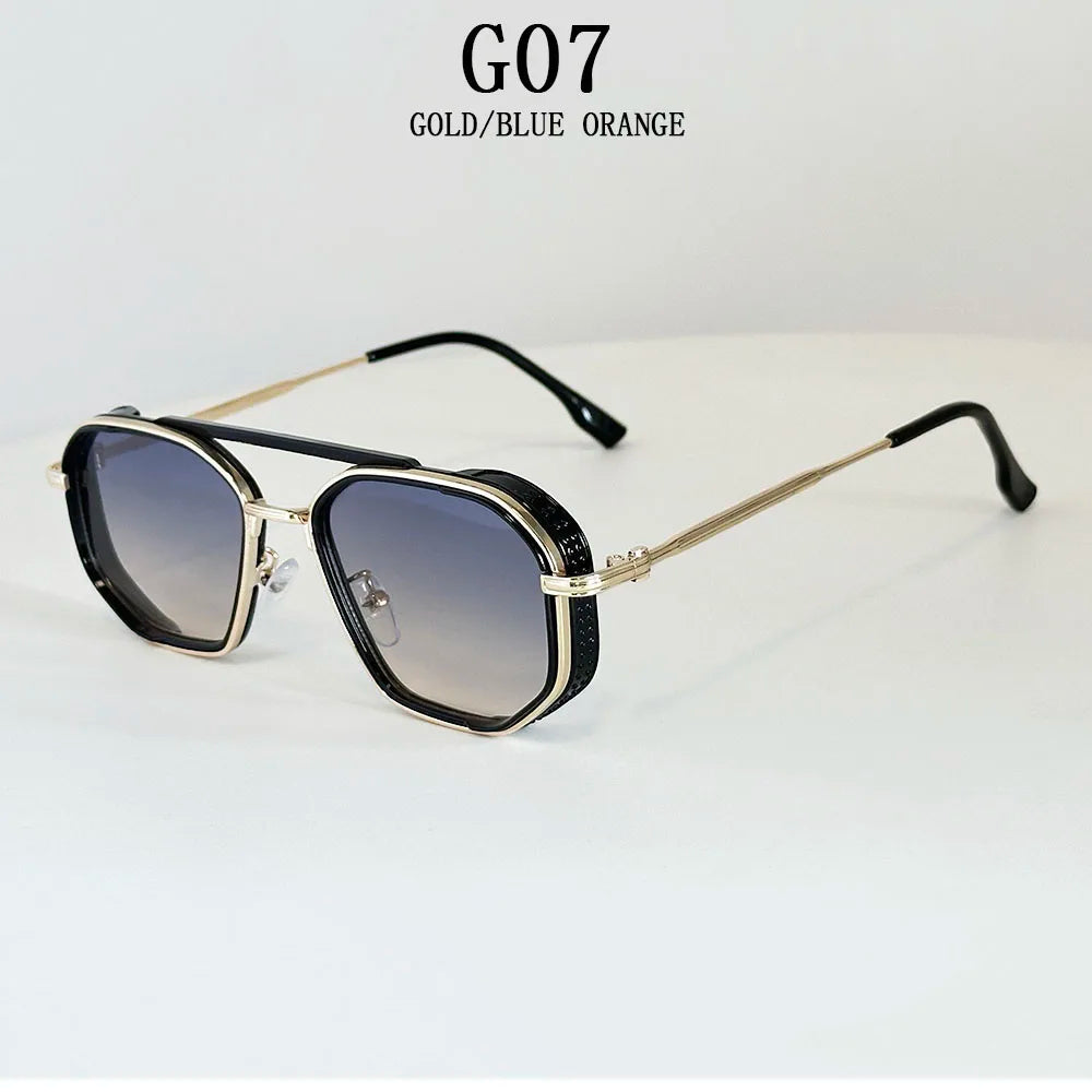Vintage New Square Sunglass Men Fashion Steampunk Sunglasses Women 2025 Retro Glasses Gafas De Sol Hombre Lunette Soleil Femme