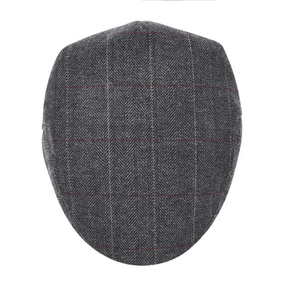 Men's Herringbone Flat Ivy Newsboy Hat Wool Blend Gatsby Cabbie Cap