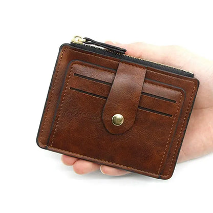 2026 Luxury Small Men's Credit ID Card Holder Wallet Male Slim Leather Wallet with Coin Pocket Brand Designer Purse for Women