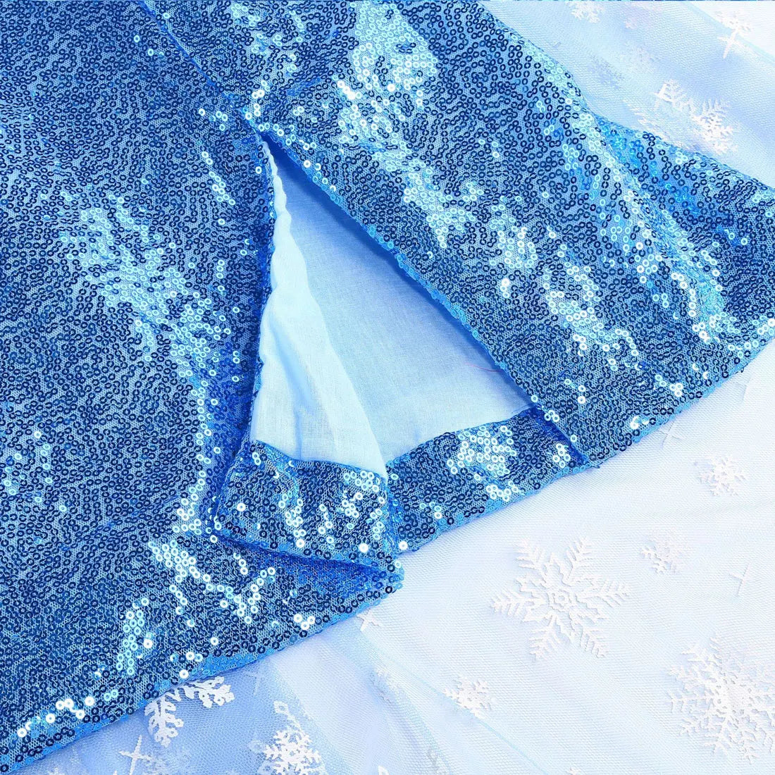 New Sequined Blue Elsa Party Dress For Girl Role Play Princess Apparel Toddler up Birthday Festival Carnival Apparel Accessories