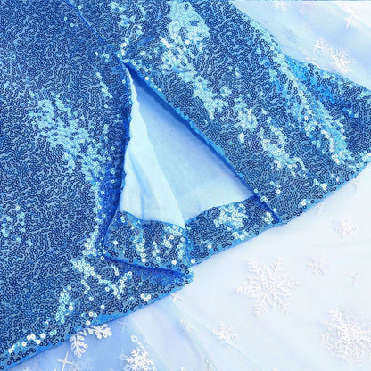 New Sequined Blue Elsa Party Dress For Girl Role Play Princess Apparel Toddler up Birthday Festival Carnival Apparel Accessories