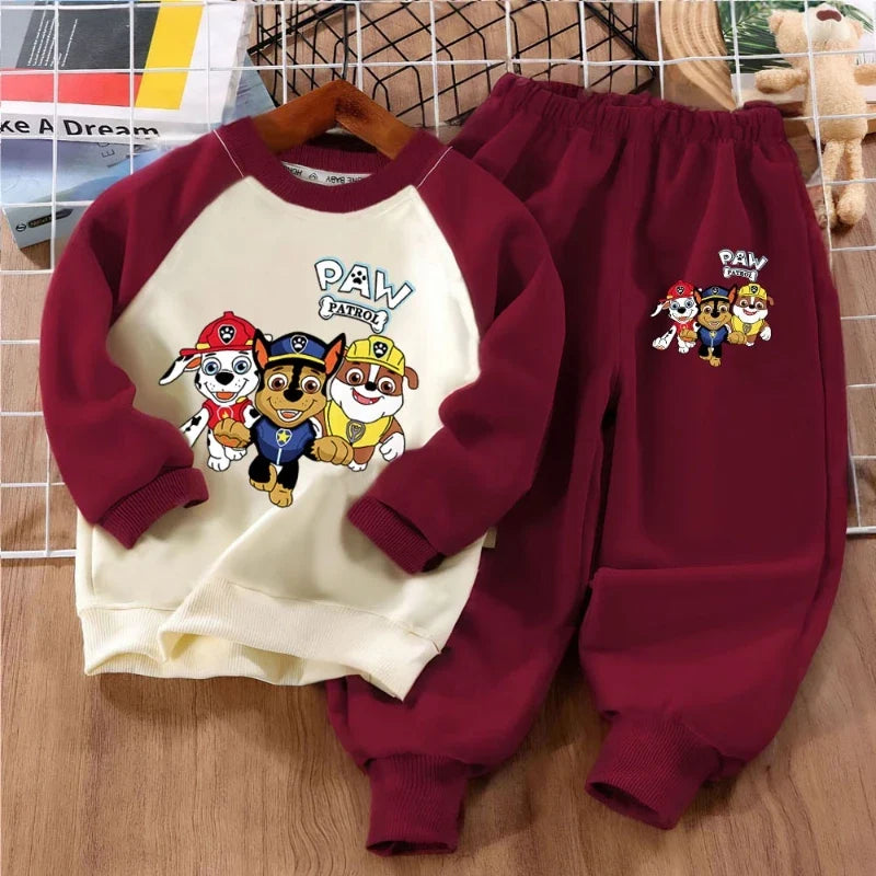 Print Kids Sport Clothes Sets Spring Fall Boys Spliced Sweatshirt 2-piece Suit Kids O Neck Hoodies  Trousers 2pcs Set