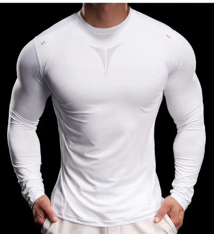 Autumn Sports Gym Fitness Clothes Tights Long-sleeved Running Training Bottoming Tops Long-sleeved T-shirts High Elasticity