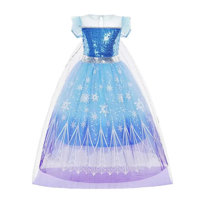 Elsa Dress for Girls Elsa Costume Snow Queen Anna Dress Cosplay Birthday Party Children Kids Carnival Girl Halloween Costume