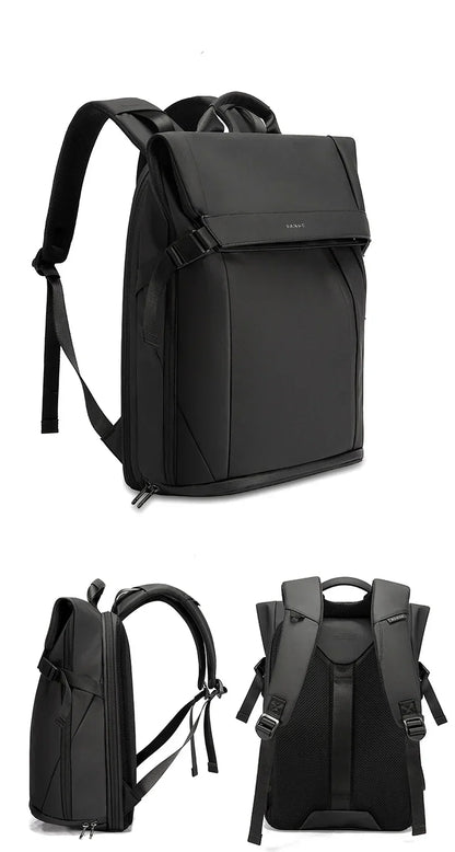 Men Fashion Backpack 15.6 inch Multifunctional Waterproof Backpack Daily Travel Bag Casual School Rucksack with Buckle