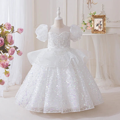 Girls' Summer New High-End Host Birthday Performance Light Luxury Piano Performance Princess Dress