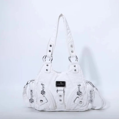 Vintage Women Handbags Soft Bag Small Top-handle Purse Fashion Satchel Multi-Pockets Shoulder Bag Hobos Phone Pack Tote Bag