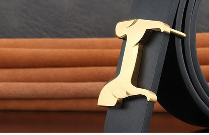 High grade Stainless steel horse slide buckle men belts 3.8cm wide genuine leather Waistband cowboy casual ceinture homme