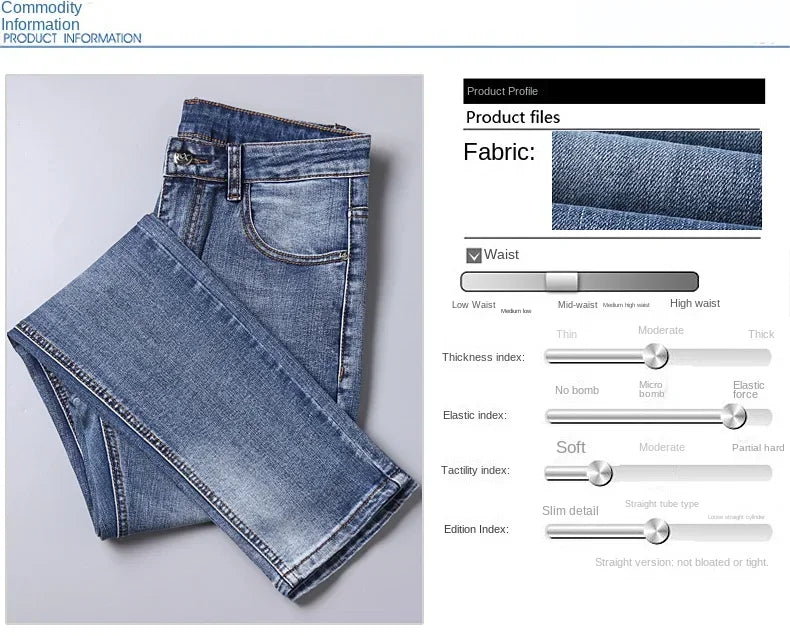 European Luxury Brand High-end Trendy Jeans Men's Slim Fit Fashion Versatile Casual Long Pants  Men Denim Y2k Clothes Men