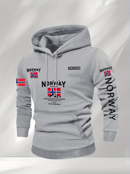 Norway Autumn winter models Men's Fleece windproof Warm 100%Cotton Oversized Hoodie Outdoor Commuter Men's High Elastic top