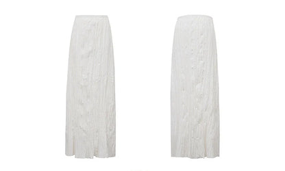 Pleated Women's Skirt 2026 Summer New Elastic Waist Flowy A-Line Midi Skirt Casual Versatile Women's Clothing 12622123