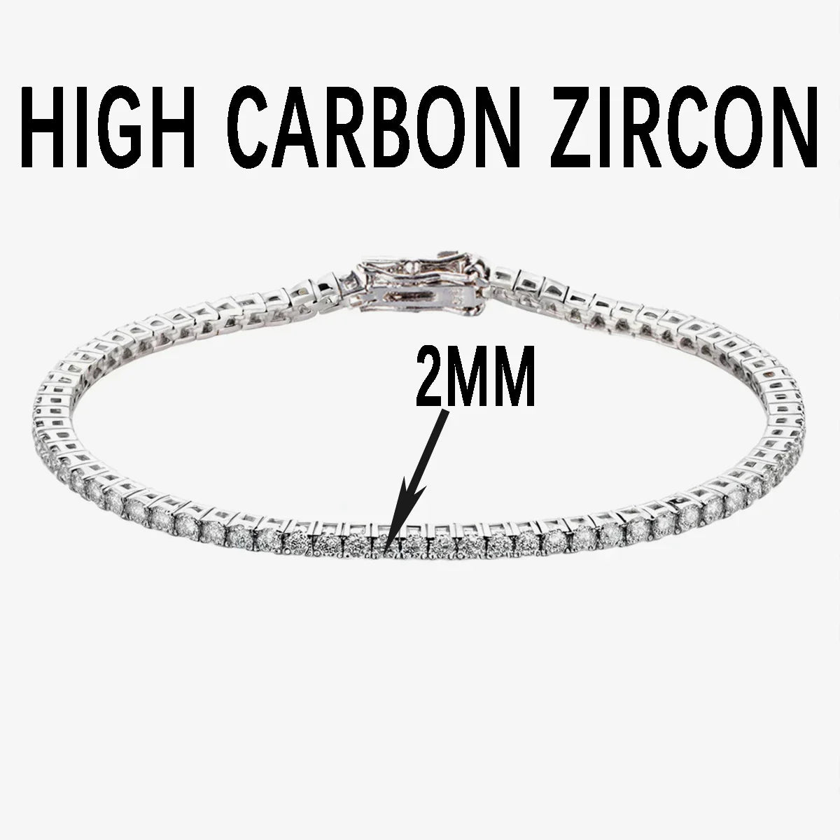 ‌Genuine S925 Sterling Silver 0.03ct (2mm) Moissanite Tennis Bracelet for Women, Sparkling Luxury for Formal & Daily Occasions