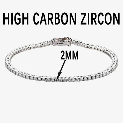 ‌Genuine S925 Sterling Silver 0.03ct (2mm) Moissanite Tennis Bracelet for Women, Sparkling Luxury for Formal & Daily Occasions