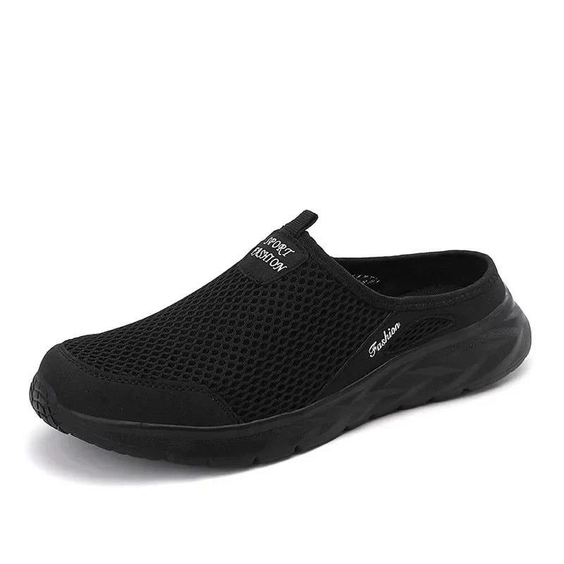 Casual Shoes Men Summer Half Shoes Slippers Slides Slip on Shoes Men Mesh Breathable Soft Comfortable Slippers for Men