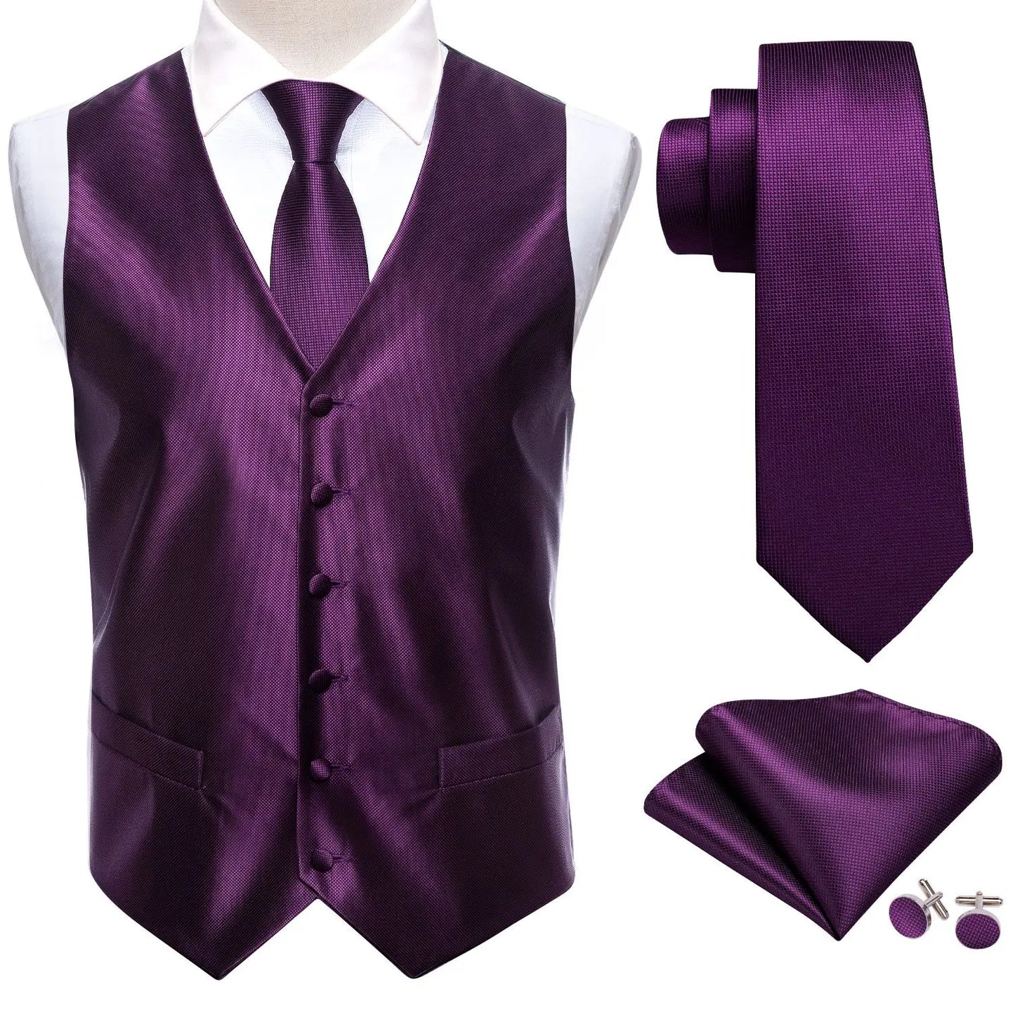 Navy Blue Mens Vest Formal Paisley Waistcoat Jacket Tie Handkerchief Cufflinks Set For Male Dress Suit Wedding Party