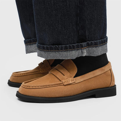 Handmade Mens Leather Loafers Non Slip Slip on Walking Flats Breathable Outdoor Casual Shoes for Man Work Office Driving Shoes