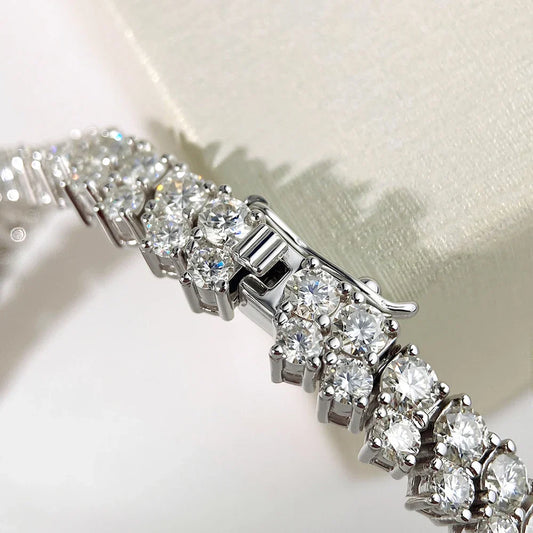 Bracelet complet en moissanite 3 mm 100 % argent S925, bracelet diamant de laboratoire couleur D pour femme, homme, mariage, fête, bijoux raffinés